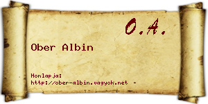 Ober Albin névjegykártya